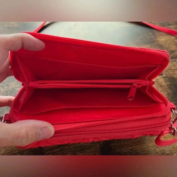 RETIRED: Vera Bradley | ladies Cardinal Red mini crossbody handbag. - Picture 7 of 13